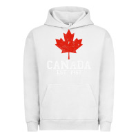 Pigment Lunar Rock vintage canada est.1867 maple leaf canadian flag r Urban Hoodie - ArtChic