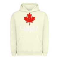 Pigment Pistachio vintage canada est.1867 maple leaf canadian flag r Urban Hoodie - ArtChic