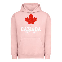 Pigment Salmon vintage canada est.1867 maple leaf canadian flag r Urban Hoodie - ArtChic