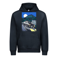Navy initial d poster hipster Urban Hoodie - ArtChic