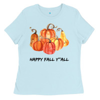 Baby Blue Happy Fall Y all Ladies Tee - Bettercallsaul