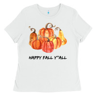 White Happy Fall Y all Ladies Tee - Bettercallsaul