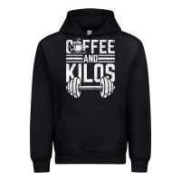 Black Coffee And Kilos Weightlifting Gift Urban Hoodie - ArtChic