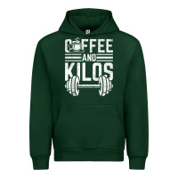 Forest Green Coffee And Kilos Weightlifting Gift Urban Hoodie - ArtChic