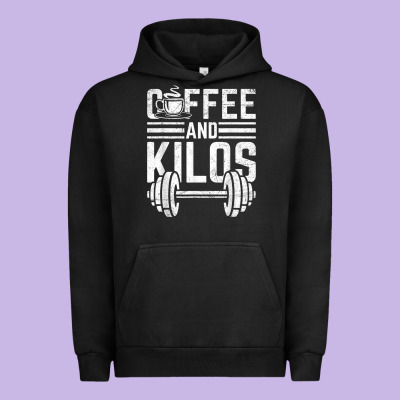 Coffee And Kilos Weightlifting Gift Urban Hoodie Designed By Artchic