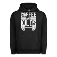 Pigment Black Coffee And Kilos Weightlifting Gift Urban Hoodie - ArtChic