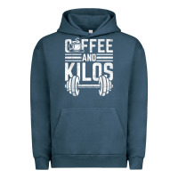 Pigment Midnight Navy Coffee And Kilos Weightlifting Gift Urban Hoodie - ArtChic