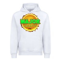 White MAJOR JACKPOT Design - Pokie Designs Urban Hoodie - ArtChic