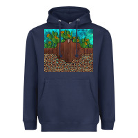 Navy custom cactus and sunflowers leopard turquoise Heavyweight Hoodie - Artiststas