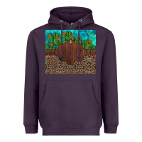 Plum custom cactus and sunflowers leopard turquoise Heavyweight Hoodie - Artiststas