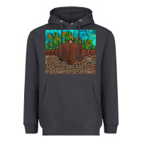Smoke custom cactus and sunflowers leopard turquoise Heavyweight Hoodie - Artiststas