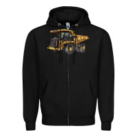 Black Mining Truck Zipper Hoodie - LillyAllenDesigns