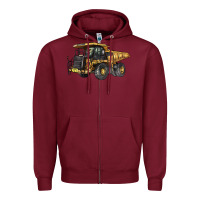 Burgundy Mining Truck Zipper Hoodie - LillyAllenDesigns
