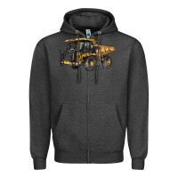 Charcoal Heather Mining Truck Zipper Hoodie - LillyAllenDesigns