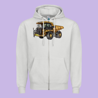 Mining Truck Zipper Hoodie Designed By Lillyallendesigns