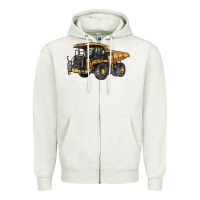 Oatmeal Heather Mining Truck Zipper Hoodie - LillyAllenDesigns