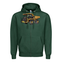 Sports Green Mining Truck Zipper Hoodie - LillyAllenDesigns