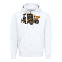White Mining Truck Zipper Hoodie - LillyAllenDesigns