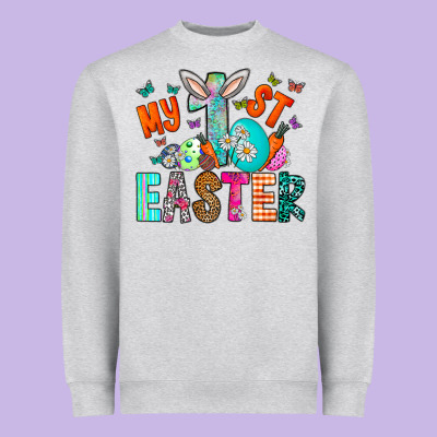 My 1st Easter Heavyweight Sweatshirt Designed By Cowhidedigitalart