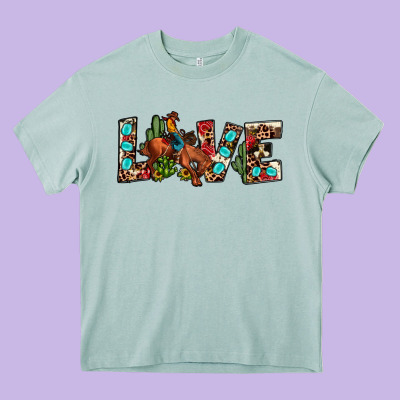 Love Rodeo Heavy Core Tee Designed By Jahusdesignshop