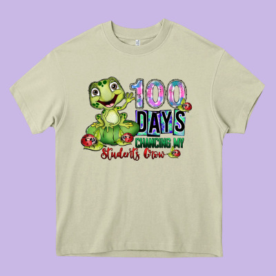 100 Days Chancing My Students Crow Heavy Core Tee Designed By Sublimationcraftshop