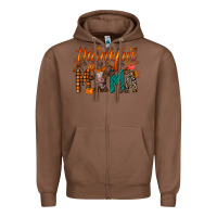 Chestnut thankful mama cow Zipper Hoodie - RacoonDesign