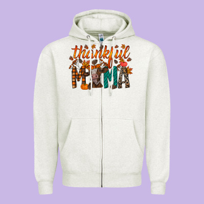 Thankful Mama Cow Zipper Hoodie Designed By Racoondesign
