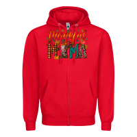 Red thankful mama cow Zipper Hoodie - RacoonDesign