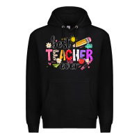 Black iBest Teacher Ever Premium Hoodie - CowhideDigitalArt