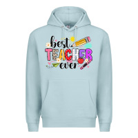 Blue Mist iBest Teacher Ever Premium Hoodie - CowhideDigitalArt
