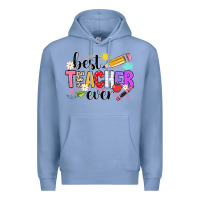 Colony Blue iBest Teacher Ever Premium Hoodie - CowhideDigitalArt