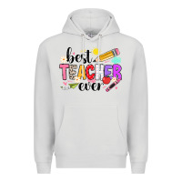 Dove Grey iBest Teacher Ever Premium Hoodie - CowhideDigitalArt