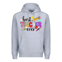 Heather Grey iBest Teacher Ever Premium Hoodie - CowhideDigitalArt