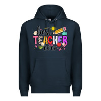 Navy iBest Teacher Ever Premium Hoodie - CowhideDigitalArt