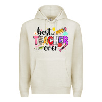 Oatmeal Heather iBest Teacher Ever Premium Hoodie - CowhideDigitalArt