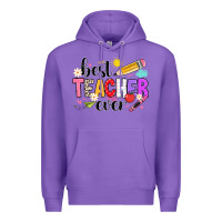 Purple iBest Teacher Ever Premium Hoodie - CowhideDigitalArt