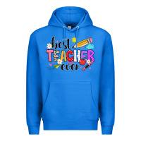 True Royal iBest Teacher Ever Premium Hoodie - CowhideDigitalArt