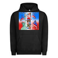 Pigment Black american flag  and america Urban Hoodie - AdoDesignShop