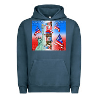 Pigment Midnight Navy american flag  and america Urban Hoodie - AdoDesignShop