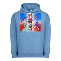 Pigment Pebble Blue american flag  and america Urban Hoodie - AdoDesignShop