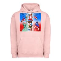 Pigment Salmon american flag  and america Urban Hoodie - AdoDesignShop