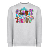 Heather Grey Silly Rabbit Easter Is For Jesus Heavyweight Sweatshirt - CowhideDigitalArt