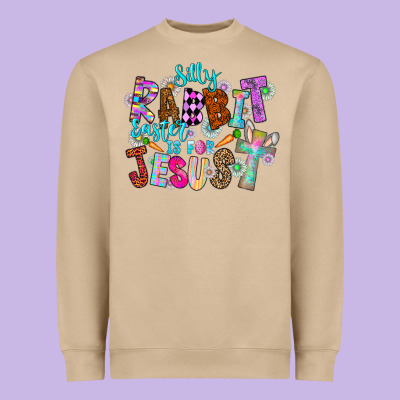 Silly Rabbit Easter Is For Jesus Heavyweight Sweatshirt Designed By Cowhidedigitalart