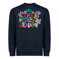Navy Silly Rabbit Easter Is For Jesus Heavyweight Sweatshirt - CowhideDigitalArt