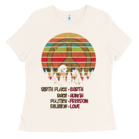 Birthplace Earth Race Human Peace Sign Hippie Ladies Tee | Teevron