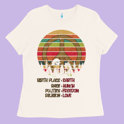 Birthplace Earth Race Human Peace Sign Hippie Ladies Tee Designed By Bettercallsaul