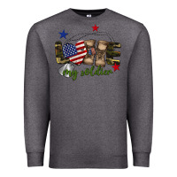 Charcoal Heather Love My Soldier Premium Sweatshirt - BarkalooDesign