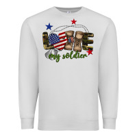 Dove Grey Love My Soldier Premium Sweatshirt - BarkalooDesign