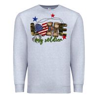 Heather Grey Love My Soldier Premium Sweatshirt - BarkalooDesign
