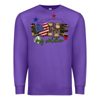Purple Love My Soldier Premium Sweatshirt - BarkalooDesign